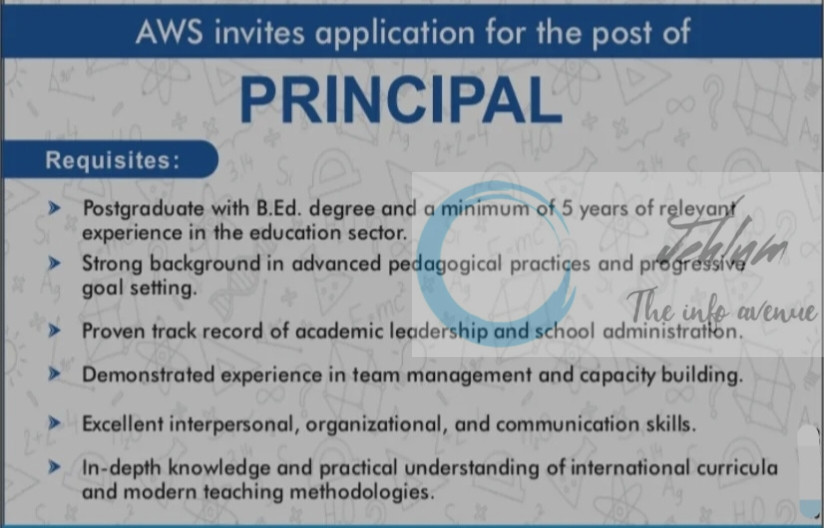Aspire World School AWS Srinagar Principal Job Opportunity Advertisement 2025