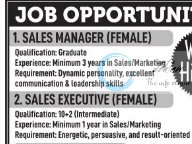 APOGEES SRINAGAR SALES MANAGER AND EXECUTIVE JOB OPPORTUNITIES 2025