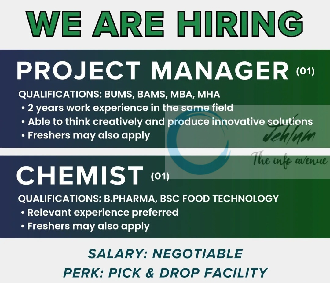 Doctor Thangs Srinagar Chemist Project Manager Hiring Notice 2025
