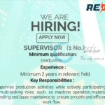 REON Creations Srinagar Supervisor Job Opening 2025 Efficient Production Maintenance Opportunity