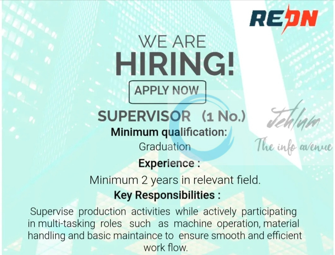 REON Creations Srinagar Supervisor Job Opening 2025 Efficient Production Maintenance Opportunity