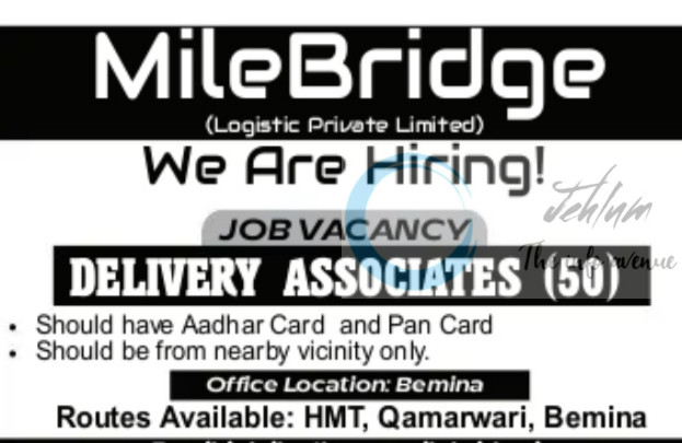 MILE BRIDGE LOGISTIC PRIVATE LIMITED DELIVERY ASSOCIATE URGENT HIRING 2025