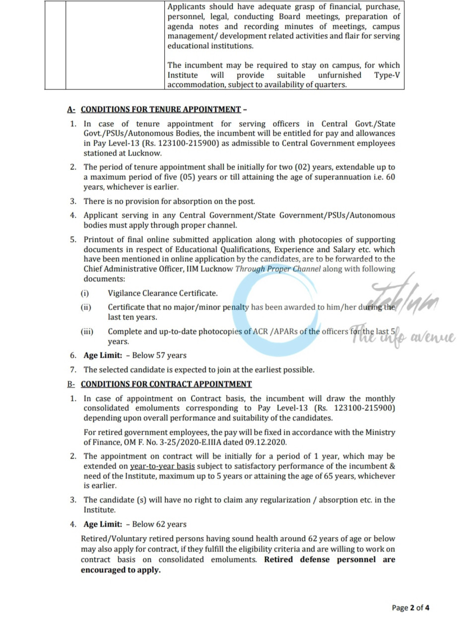 IIM LUCKNOW CHIEF ADMINISTRATIVE OFFICER JOB OPPORTUNITIES ADVERTISEMENT NOTICE IIML/Rectt-08C/2025