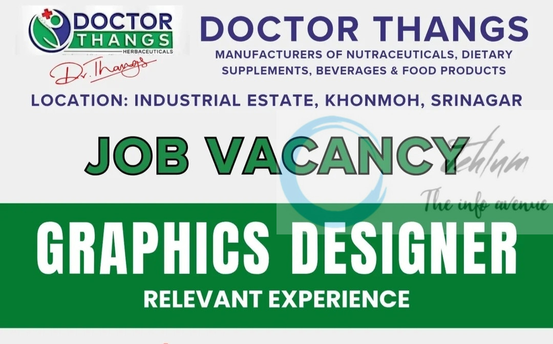 Doctor Thangs Srinagar Exciting Graphics Designer Opportunity 2025