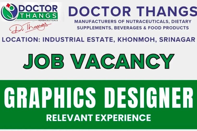 DOCTOR THANGS DTS GRAPHICS DESIGNER JOB OPPORTUNITIES SRINAGAR 2025