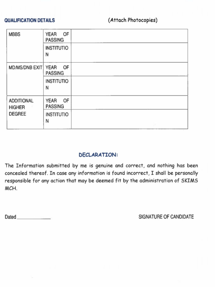 SKIMS MEDICAL COLLEGE SRINAGAR SENIOR RESIDENTS PSYCHIATRY COMMUNITY MEDICINE ADVERTISEMENT No SKIMSMC 08 Acad of 2025 URGENT HIRING 2025