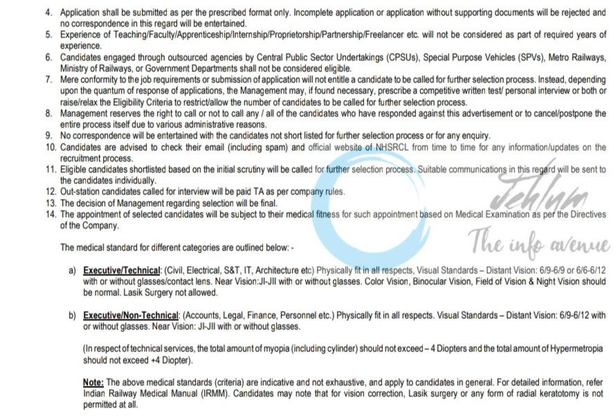 NHSRCL Assistant Technical Manager S&T Junior Technical Manager S&T job opportunities Notice 59/60/2025