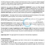 Raman Research Institute RRI Bangalore Theoretical Physics Group Hiring Research Assistant opportunity notice 20/2025
