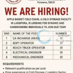 Apple Basket Cold Chain Pulwama Hiring CA Incharge Electrical Engineer Mechanical Engineer Urgent Opportunities 2025