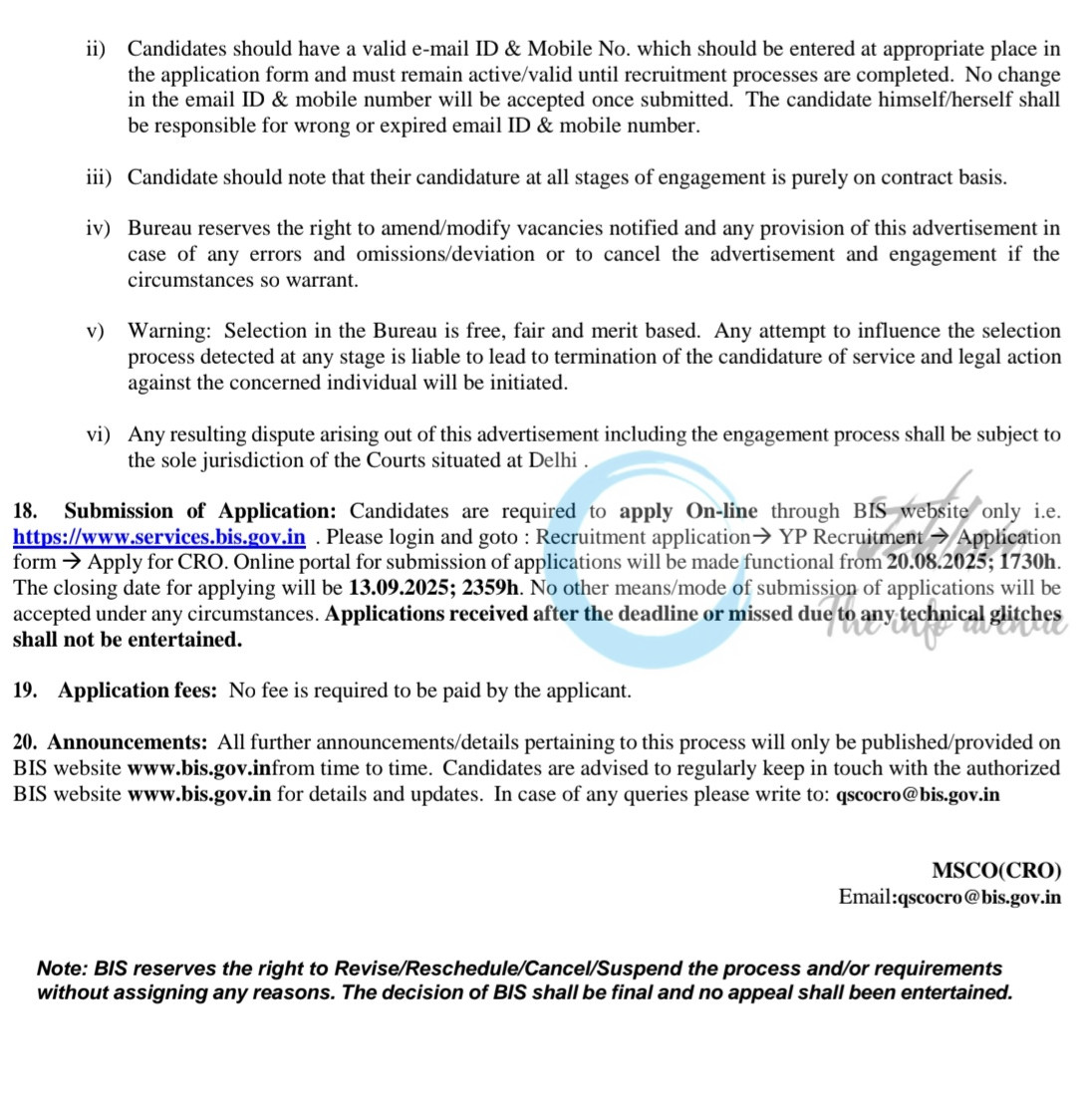 Bureau of Indian Standards BIS MSCD Young Professional Recruitment Delhi 2025 Advertisement No 01