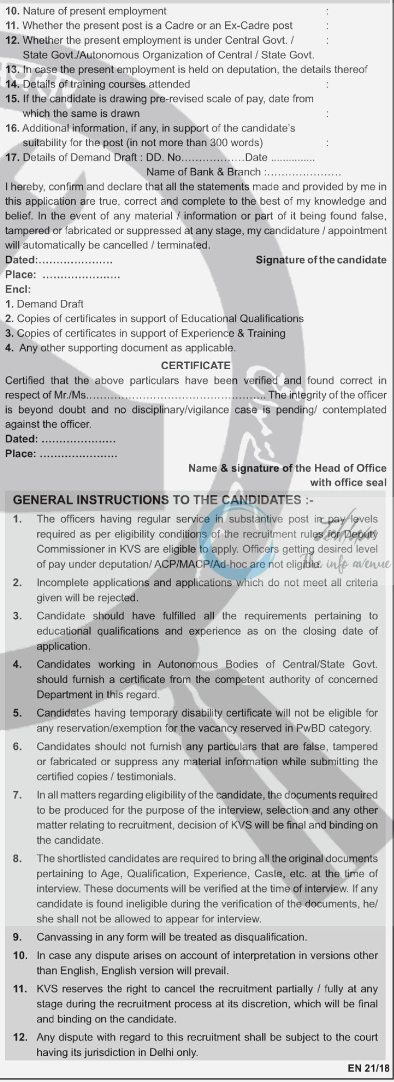Kendriya Vidyalaya Sangathan KVS New Delhi Deputy Commissioner Direct Recruitment Advertisement No 20/2025