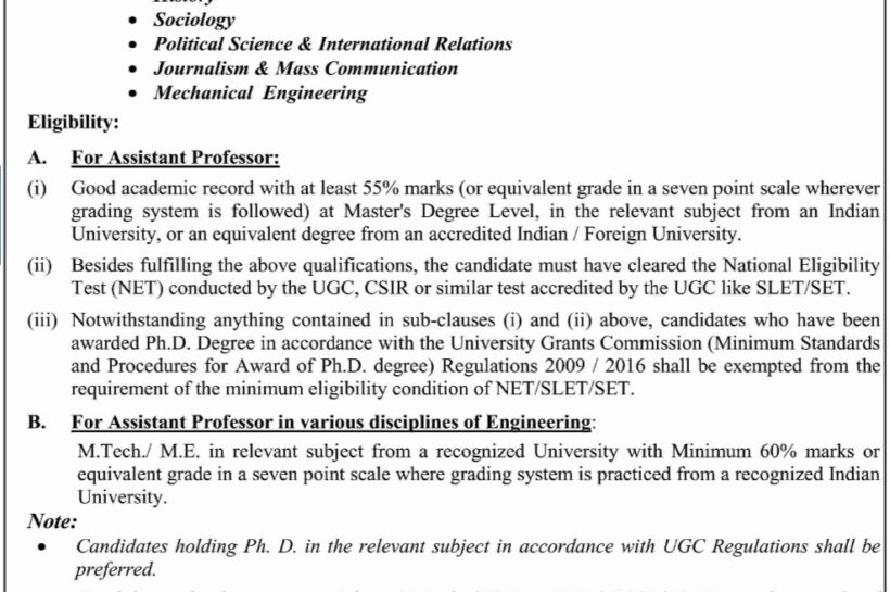 BGSBU Rajouri Assistant Professor Teaching Assistant Walk-in Advt No BGSBU/DAA/25/258