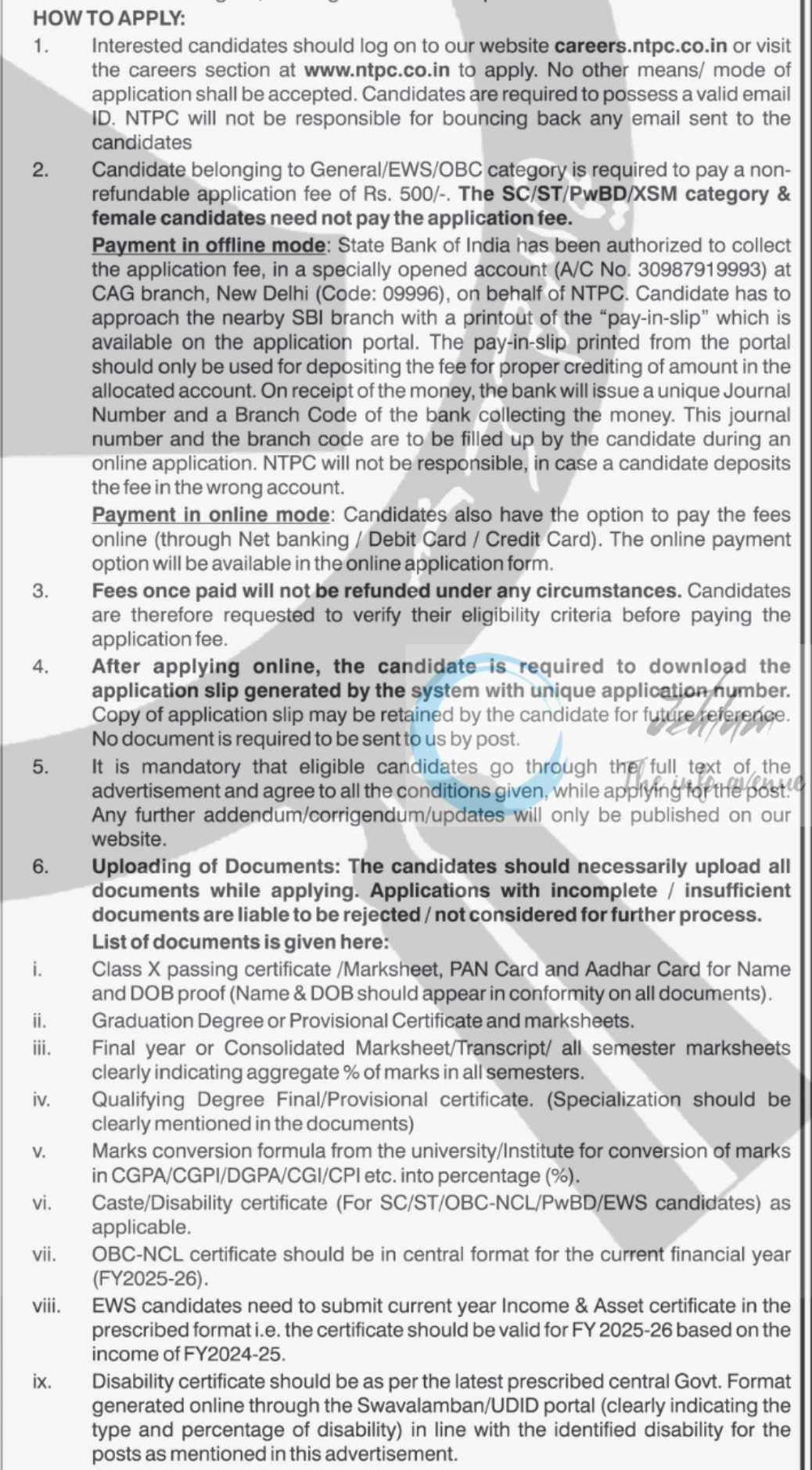 NTPC Executive Trainee HR Opportunities Recruitment Notification Advt No 14/25
