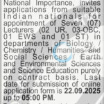 IISER Mohali Contract Lecturer Opportunities Recruitment Advt No L/01/Contractual/2025