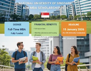 NUS ADB fully funded Scholarship opportunities in Singapore 2026 NUS ADB fully funded Scholarship opportunities in Singapore 2026