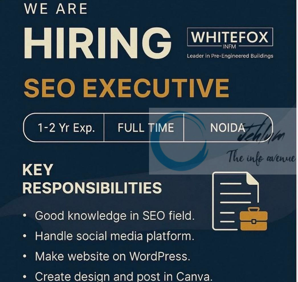 WHITEFOX INFM NOIDA SEO EXECUTIVE JOB URGENT HIRING 2025