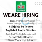 GREEN WOODS HIGH SCHOOL GWH SRINAGAR TEACHER JOB OPPORTUNITIES NOTICE 2025