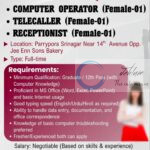 THE GET ADVICE SRINAGAR STAFF URGENT VACANCIES 2025