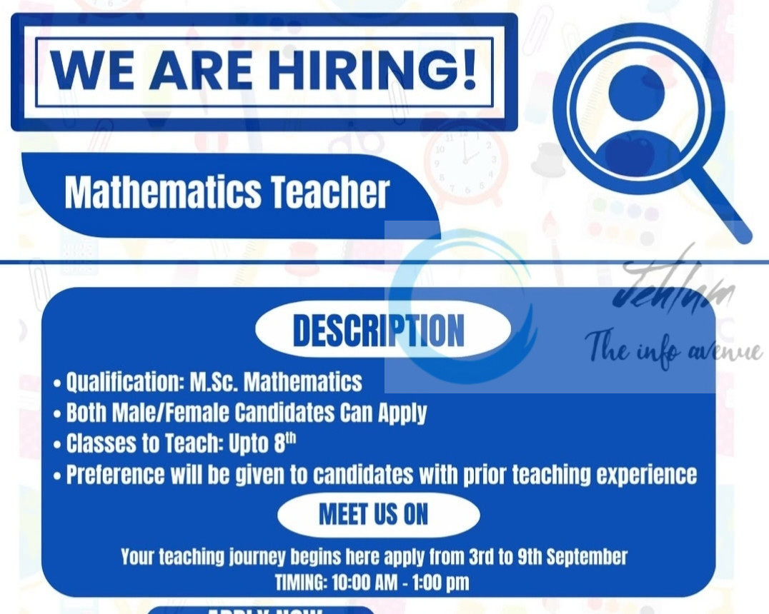 Linton Hall School Srinagar Mathematics Teacher Recruitment Opportunity 2025