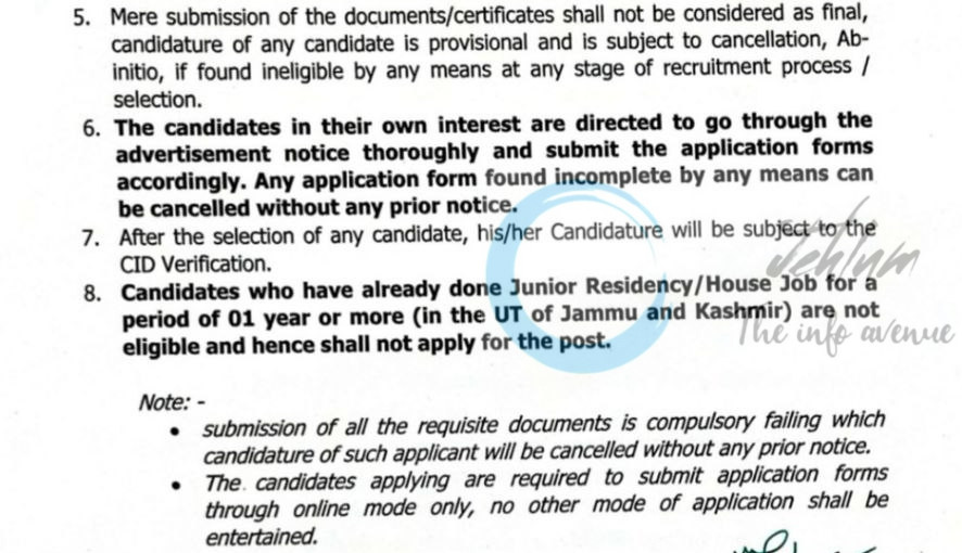 GOVERNMENT MEDICAL COLLEGE GMC BARAMULLA JUNIOR RESIDENTS JOB OPPORTUNITIES NOTICE 08 of 2025