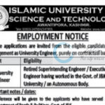 ISLAMIC UNIVERSITY OF SCIENCE AND TECHNOLOGY IUST AWANTIPORA ENGINEER JOB ALERT NOTICE DIPK-NB-1849-25 2025