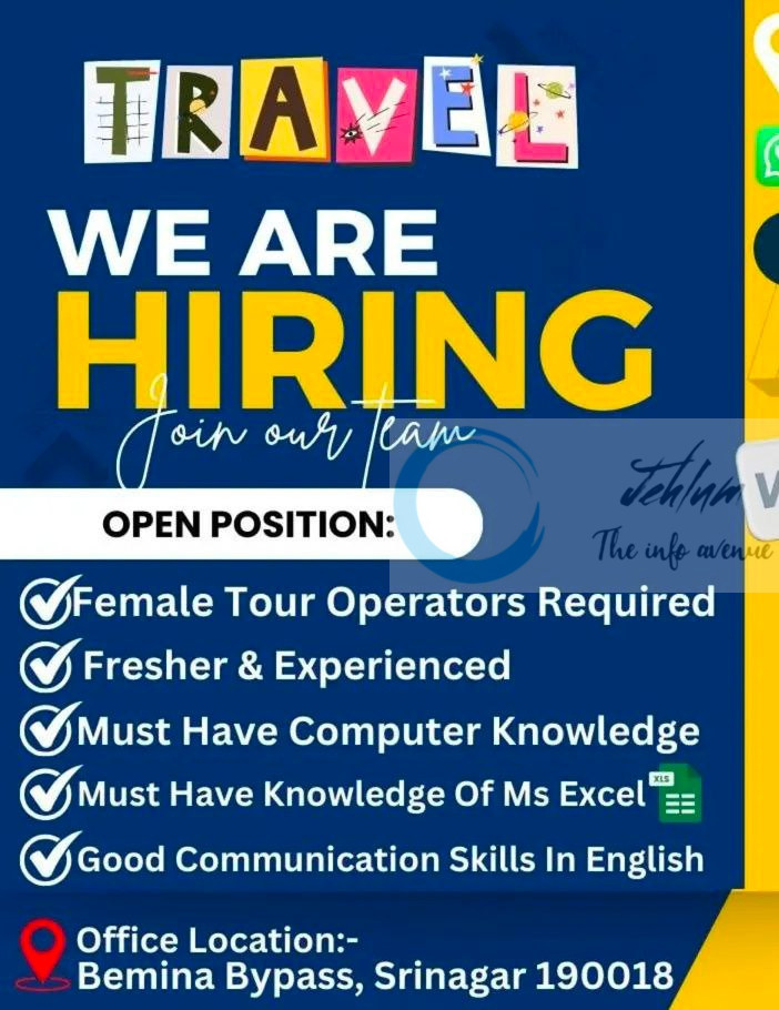 TARUK TRAVELS AGENCY TTA SRINAGAR TOUR OPERATORS JOB OPPORTUNITIES 2025