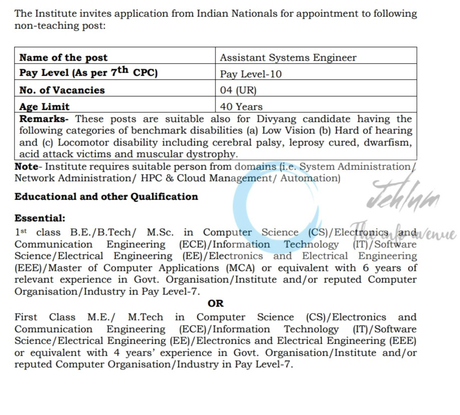 INDIAN INSTITUTE OF TECHNOLOGY INDIAN SCHOOL OF MINES IIT ISM DHANBAD JOB OPPORTUNITIES NOTICE 411002/7/2025-NFR