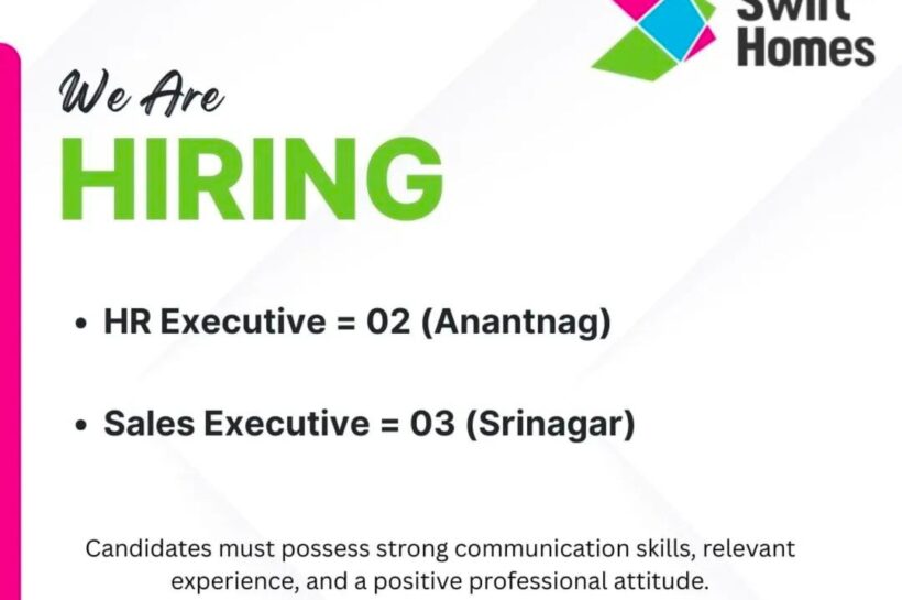 SWIFT HOMES ANANTANAG HR/SALES EXECUTIVE JOB OPPORTUNITIES 2025