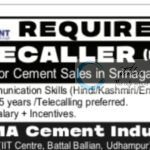 UMA CEMENT INDUSTRIES SRINAGAR TELECALLER JOB OPPORTUNITIES 2025