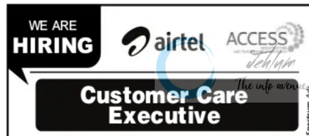 AIRTEL ACCESS INFRASTRUCTURE TELEMEDIA PVT LTD SRINAGAR CUSTOMER CARE EXECUTIVE JOB OPPORTUNITIES 2025 AIRTEL ACCESS INFRASTRUCTURE TELEMEDIA PVT LTD SRINAGAR CUSTOMER CARE EXECUTIVE JOB OPPORTUNITIES 2025