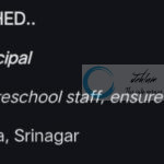Mother's Pride Bemina Srinagar Kindergarten Principal Jobs Recruitment 2025