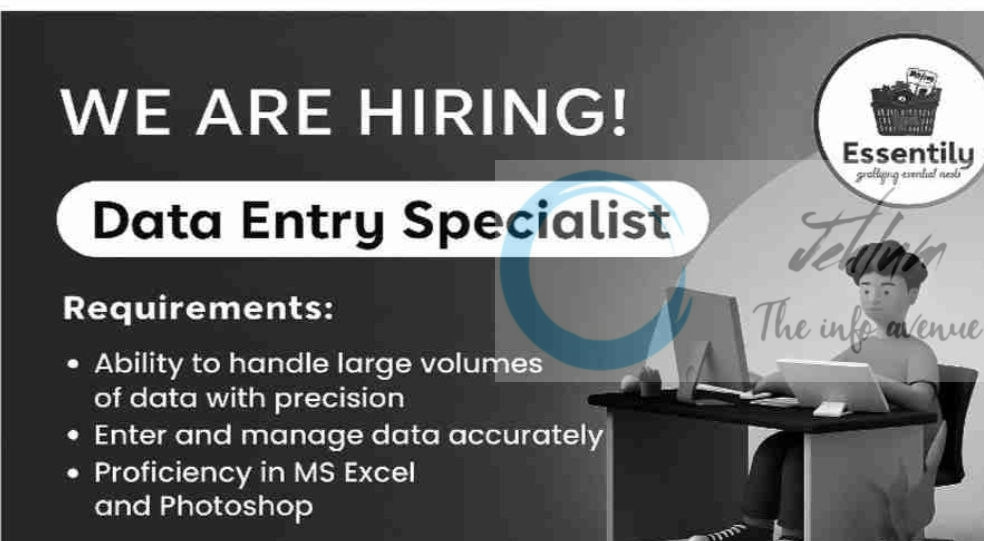 ESSENTILY SRINAGAR DATA ENTRY SPECIALIST JOB OPPORTUNITIES 2025
