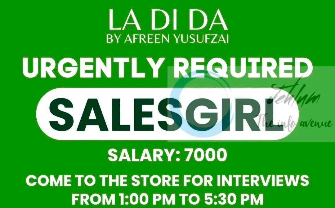 LA DI DA BY AFREEN YUSUFZAI SRINAGAR SALES GIRL JOB OPPORTUNITIES 2025