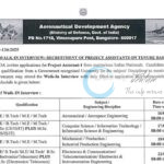 AERONAUTICAL DEVELOPMENT AGENCY ADA PROJECT ASSISTANT JOB OPPORTUNITIES WALK IN ADV-134:2025