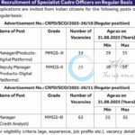 State Bank of India SBI Specialist Cadre Officers Recruitment Opportunities CRPD/SCO/2025-26/10 CRPD/SCO/2025-26/11