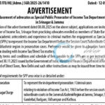 INCOME TAX DEPARTMENT ITD CBDT SRINAGAR/JAMMU SPP JOB OPPORTUNITIES NOTICE 02/2023