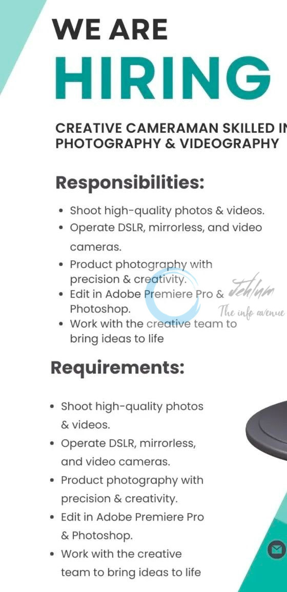 ASSOCIATED MEDIA AM SRINAGAR CAMERAMAN JOB OPPORTUNITIES 2025