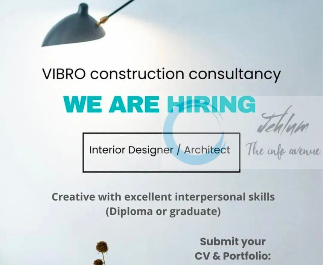 VIBRO CONSTRUCTION CONSULTANCY SRINAGAR INTERIOR DESIGNER/ARCHITECT JOB OPPORTUNITIES 2025