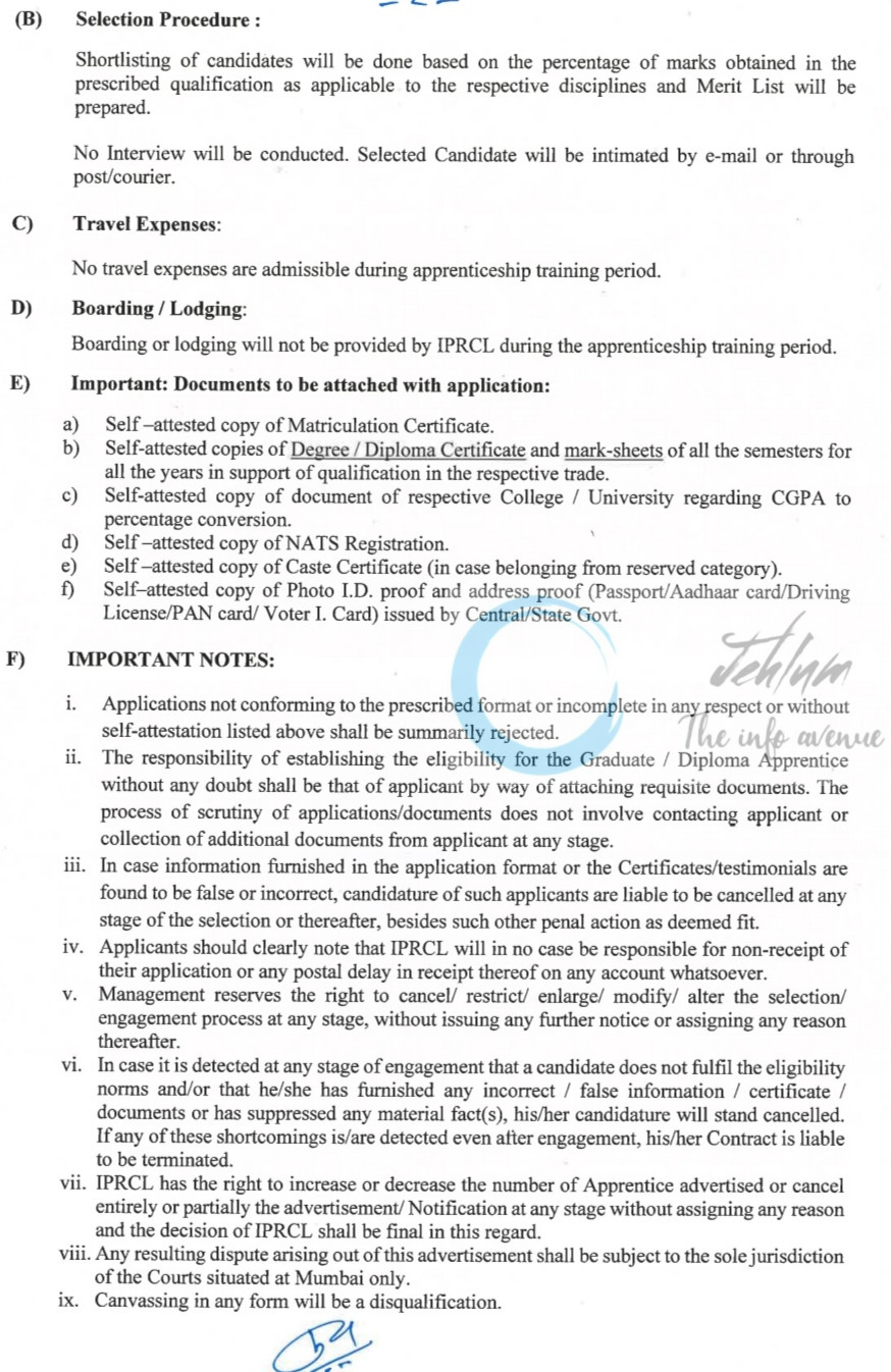 INDIAN PORT RAIL ROPEWAY CORPORATION IPRCL APPRENTICESHIP OPPORTUNITIES NOTICE 06/2025
