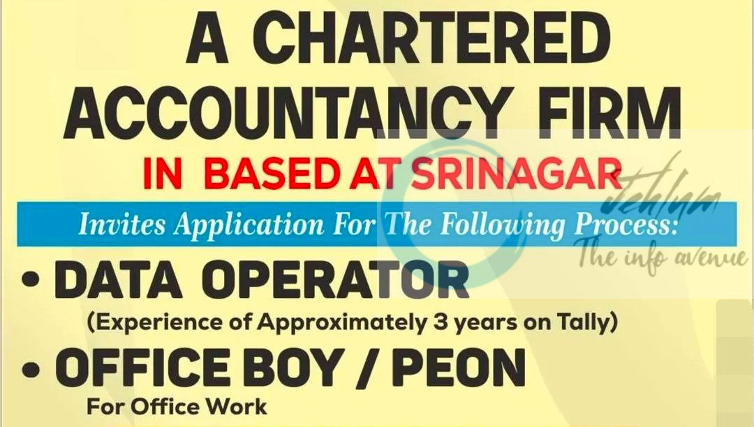 BHAT DURANI ASSOCIATES BDA SRINAGAR JOB OPPORTUNITIES NOTICE 2025
