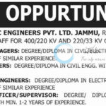 JK ELECTRIC ENGINEERS PVT LTD JAMMU STAFF JOB OPPORTUNITIES 2025