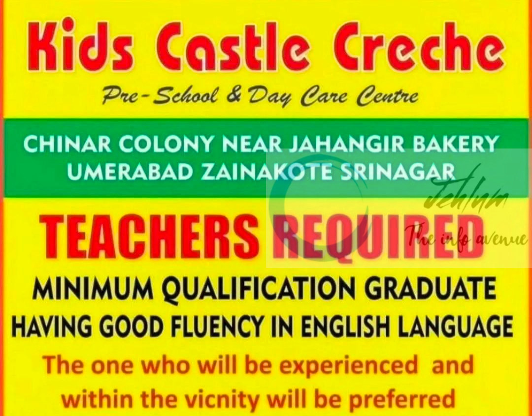 KIDS CASTLE CRECHE SRINAGAR TEACHERS JOB OPPORTUNITIES 2025