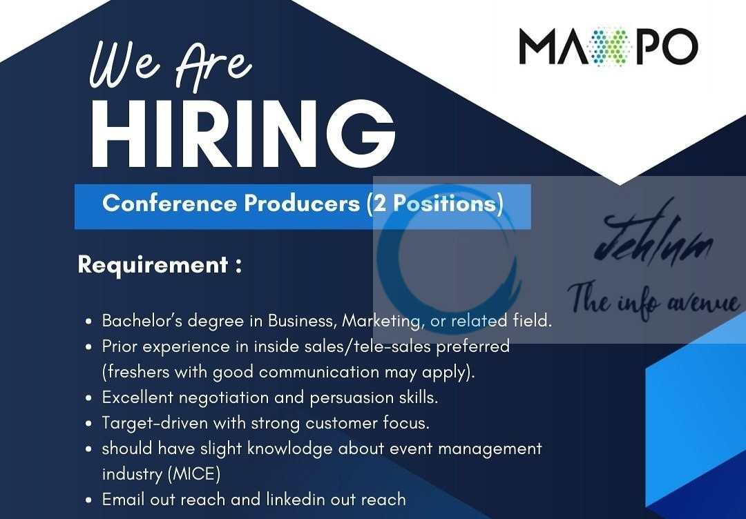 Maxpo Exhibitions Srinagar Conference Producers Jobs Recruitment Opportunity 2025