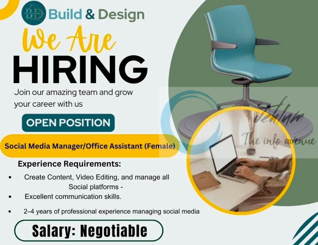 BUILD AND DESIGN SRINAGAR SOCIAL MEDIA/MANAGER OFFICE ASSISTANT JOB OPPORTUNITIES 2025