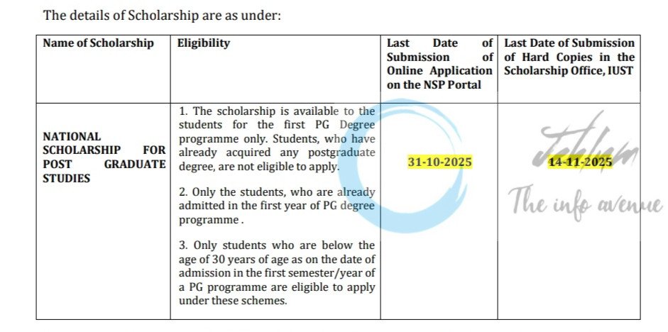 Islamic University of Science and Technology IUST postgraduate studies Scholarship opportunities notice 03 of 2025