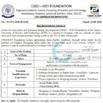 IUST CENTRE FOR INNOVATION AND ENTREPRENEURSHIP DEVELOPMENT CIED GRAPHICS DESIGNING SISFS INTERN JOB OPPORTUNITIES IUST/CIED/25/1618
