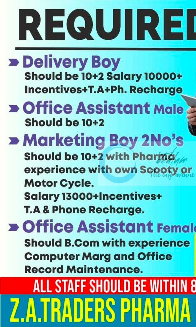 Z A TRADERS PHARMA DISTRIBUTORS SRINAGAR JOB OPPORTUNITIES 2025