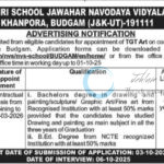 PM Shri Jawahar Navodaya Vidyalaya JNV Khanpora Budgam TGT Art Advt Contractual Vacancy Notification 2025