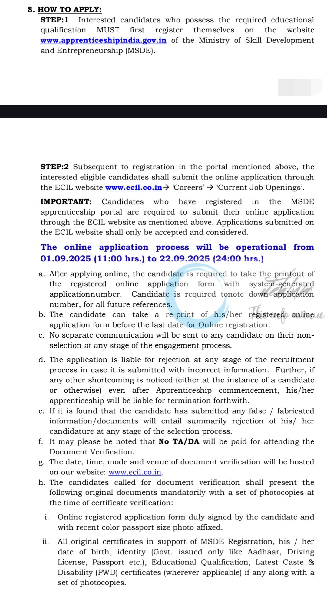 ECIL Hyderabad ITI Trade Apprenticeship Opportunities Advertisement No 16 2025