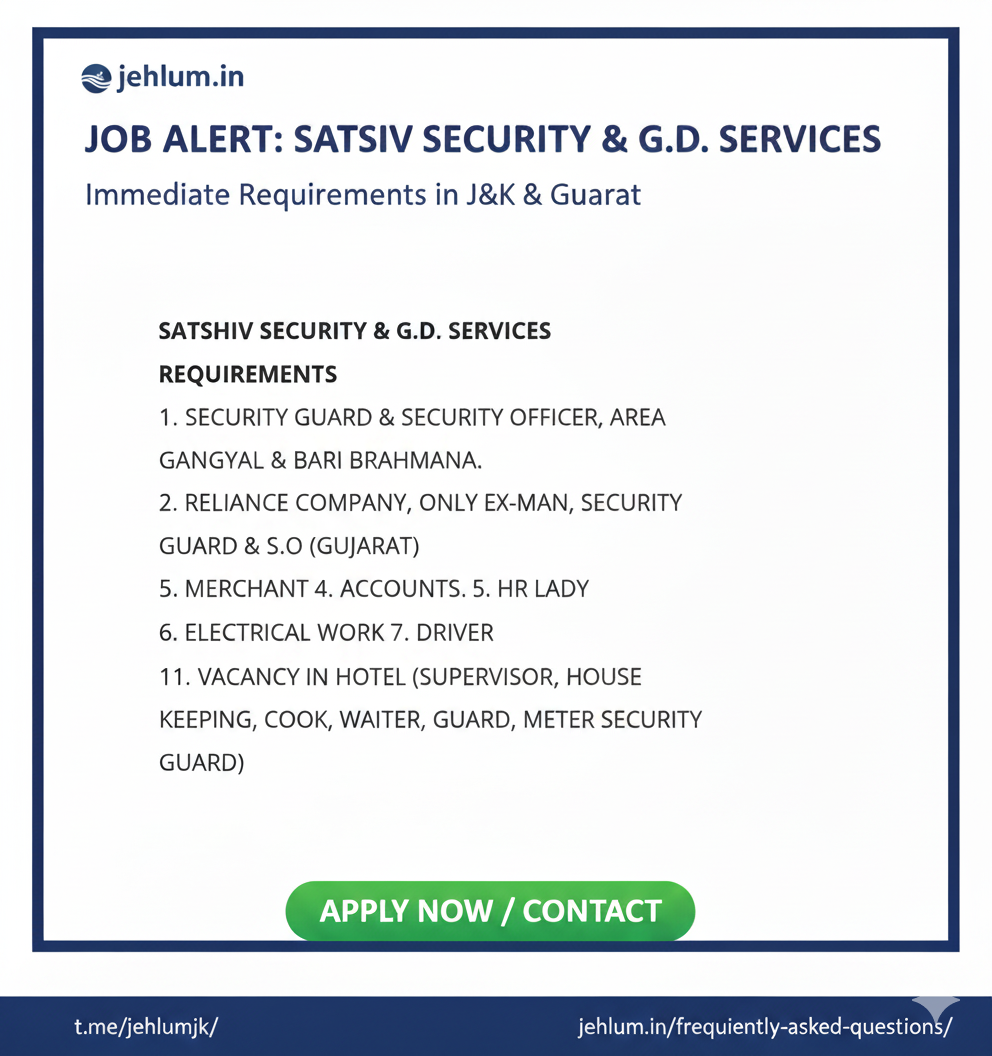 SATSIV SECURITY AND GD SERVICES JAMMU JOB OPPORTUNITIES 2025 2 SATSIV SECURITY AND GD SERVICES JAMMU JOB OPPORTUNITIES 2025
